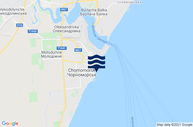 Mappa delle maree di Chornomors’k, Ukraine