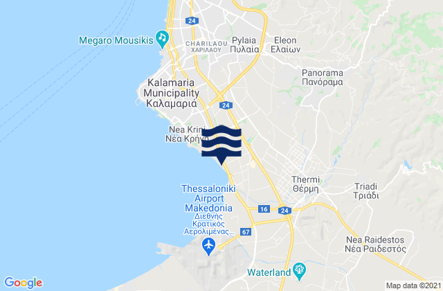Mappa delle maree di Chortiátis, Greece