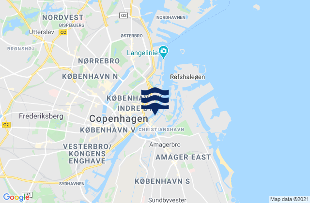 Mappa delle maree di Christianshavn, Denmark