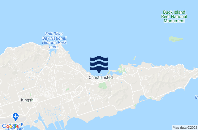 Mappa delle maree di Christiansted Harbor St Croix, U.S. Virgin Islands