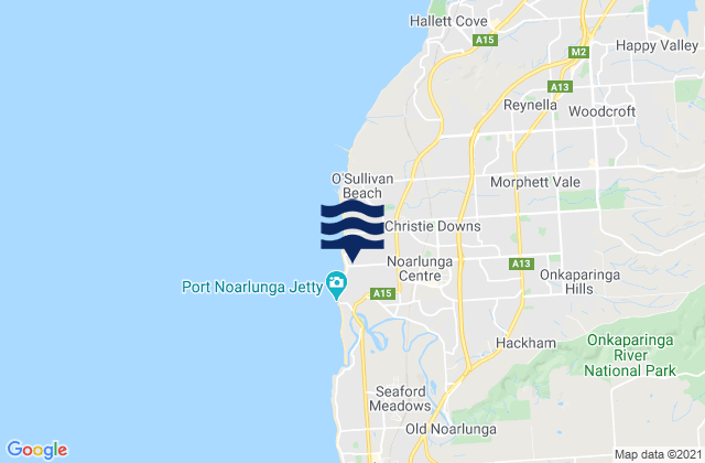 Mappa delle maree di Christies Beach, Australia