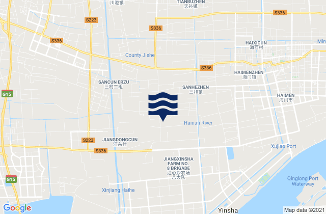 Mappa delle maree di Chuangang, China