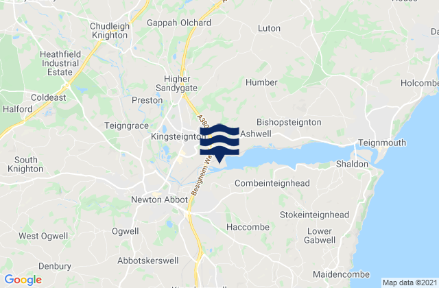Mappa delle maree di Chudleigh, United Kingdom