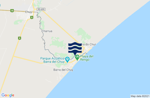 Mappa delle maree di Chui, Uruguay