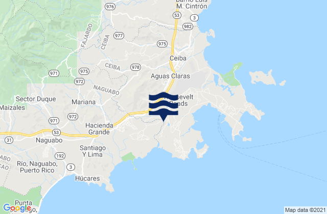 Mappa delle maree di Chupacallos Barrio, Puerto Rico