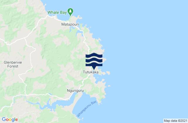 Mappa delle maree di Church Bay, New Zealand