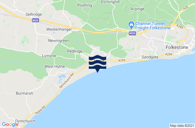 Mappa delle maree di Church Bay, United Kingdom