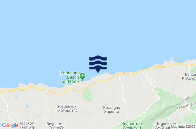 Mappa delle maree di Chárkeia, Cyprus