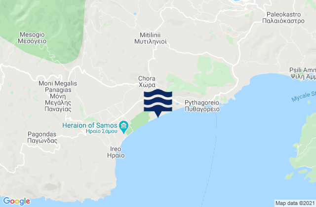 Mappa delle maree di Chóra, Greece