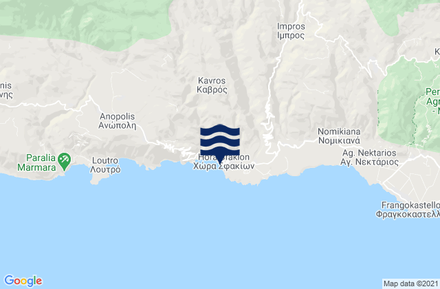 Mappa delle maree di Chóra Sfakíon, Greece
