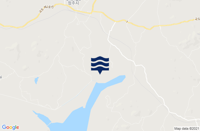 Mappa delle maree di Chŏngju-gun, North Korea