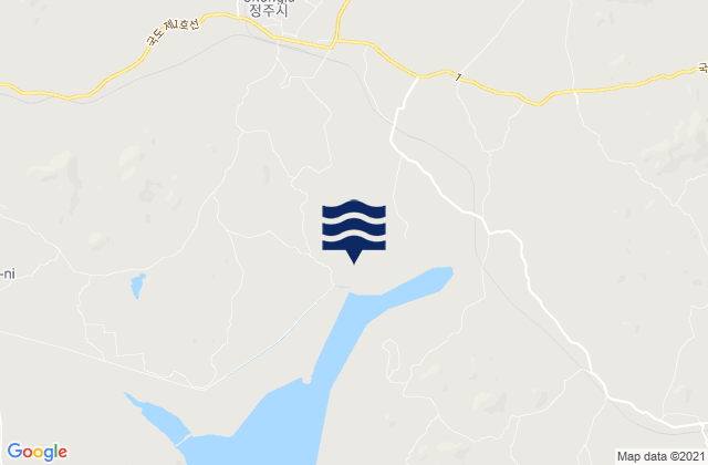 Mappa delle maree di Chŏngju, North Korea