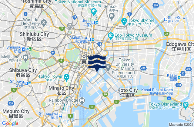 Mappa delle maree di Chūō Ku, Japan