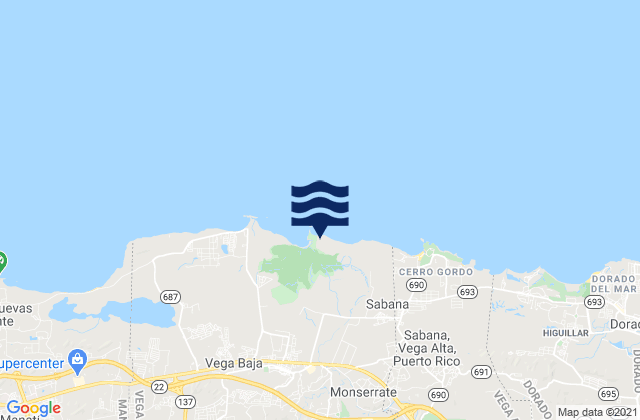 Mappa delle maree di Cibuco Barrio, Puerto Rico
