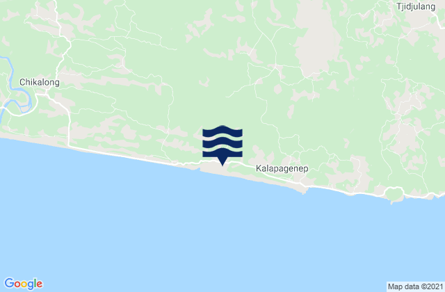 Mappa delle maree di Cibuntu, Indonesia