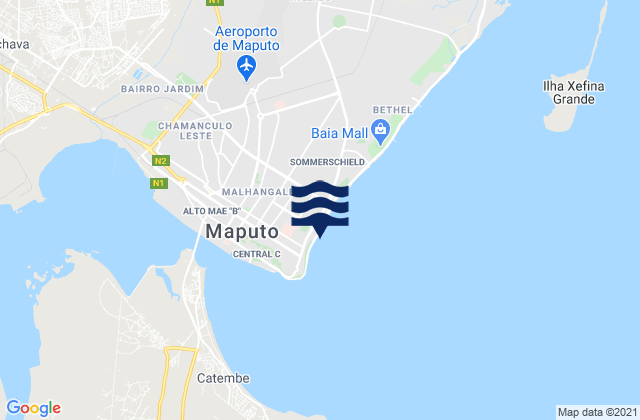 Mappa delle maree di Cidade de Maputo, Mozambique