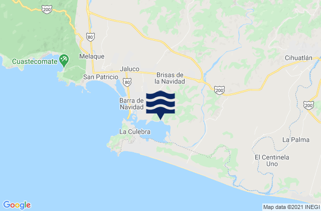 Mappa delle maree di Cihuatlán, Mexico