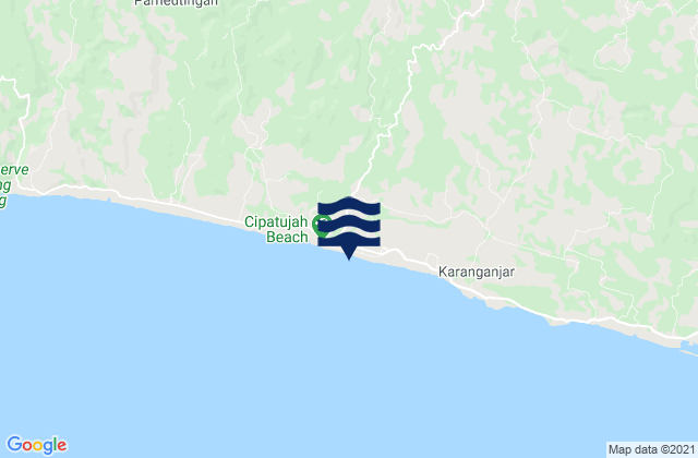 Mappa delle maree di Cipatujah, Indonesia