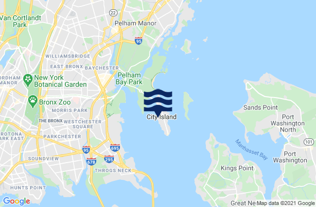 Mappa delle maree di City Island, United States