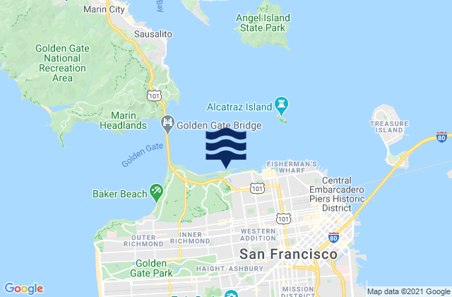 Mappa delle maree di City and County of San Francisco, United States
