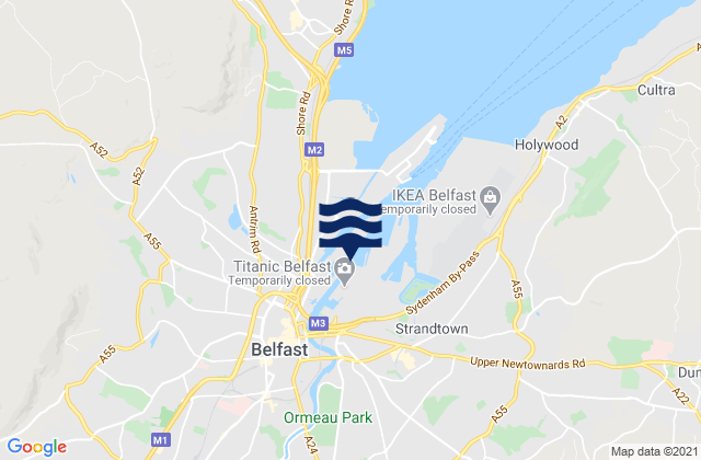 Mappa delle maree di City of Belfast, United Kingdom