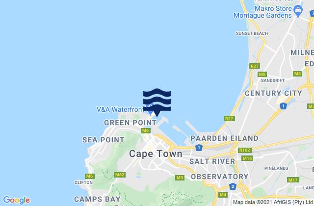Mappa delle maree di City of Cape Town, South Africa