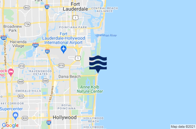 Mappa delle maree di City of Dania Beach Marina, United States