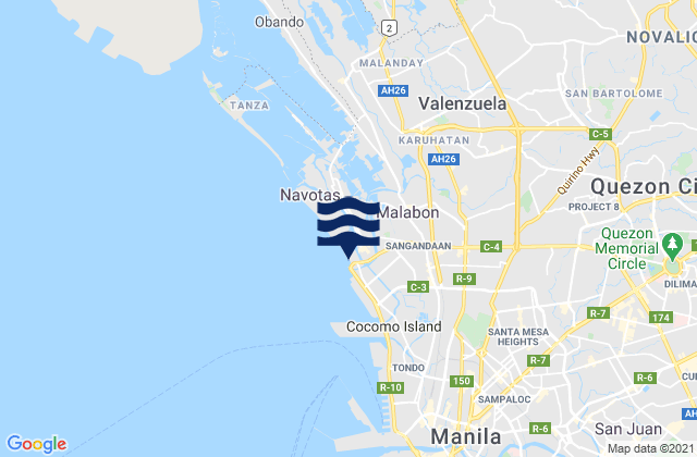 Mappa delle maree di City of Malabon, Philippines
