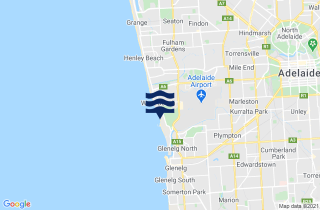 Mappa delle maree di City of West Torrens, Australia