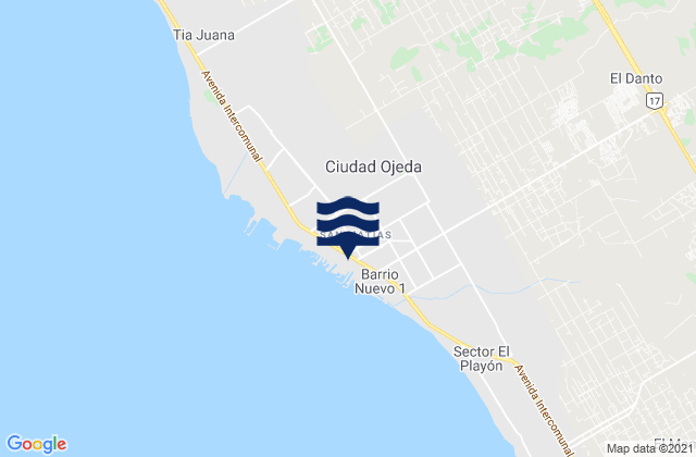 Mappa delle maree di Ciudad Ojeda, Venezuela