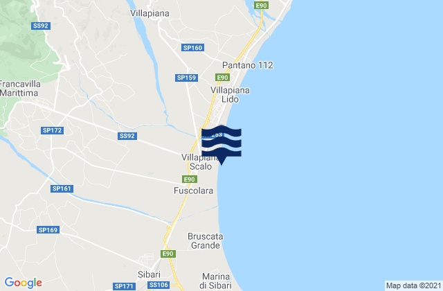 Mappa delle maree di Civita, Italy