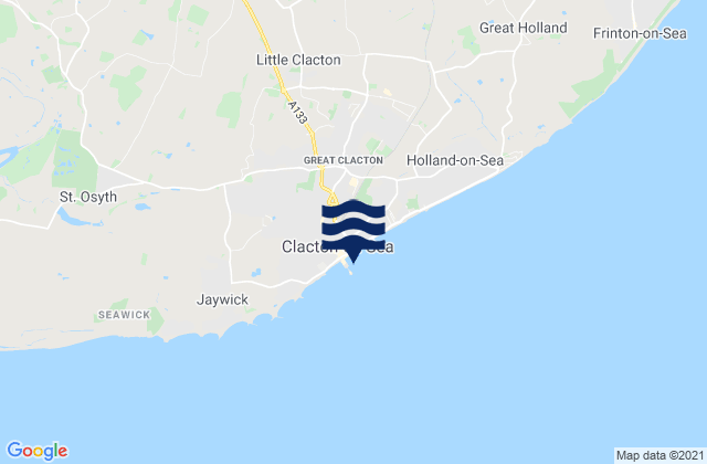 Mappa delle maree di Clacton-on-Sea, United Kingdom