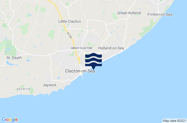Mappa delle maree di Clacton Beach, United Kingdom