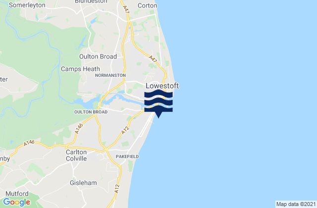 Mappa delle maree di Claremont Pier (North) Beach, United Kingdom