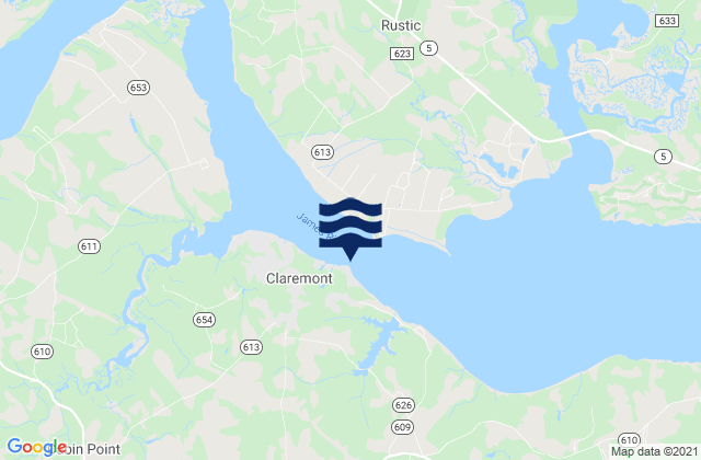 Mappa delle maree di Claremont, United States