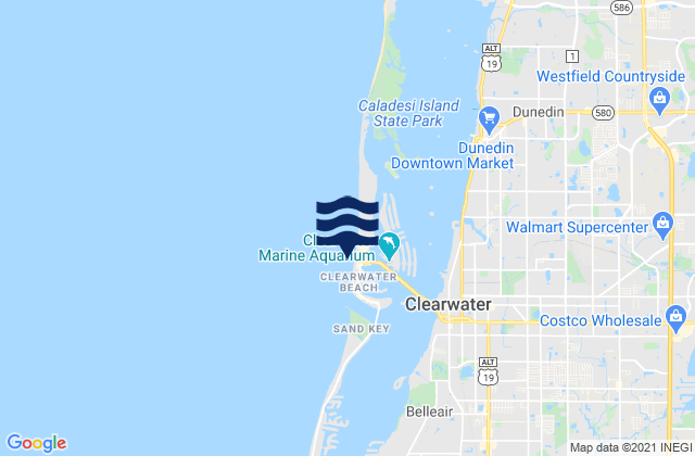 Mappa delle maree di Clearwater Beach, United States