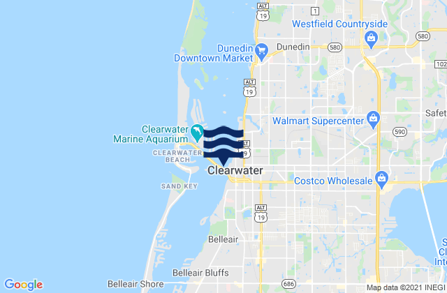 Mappa delle maree di Clearwater, United States