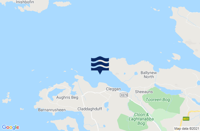 Mappa delle maree di Cleggan Bay, Ireland