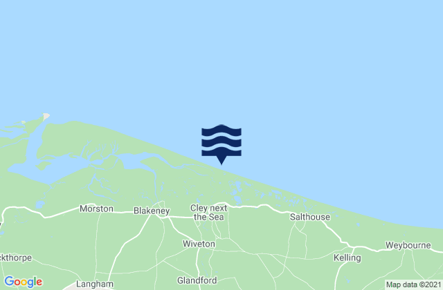 Mappa delle maree di Cley Beach, United Kingdom