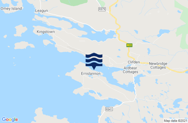 Mappa delle maree di Clifden Bay, Ireland