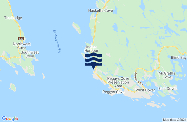 Mappa delle maree di Cliff Cove, Canada