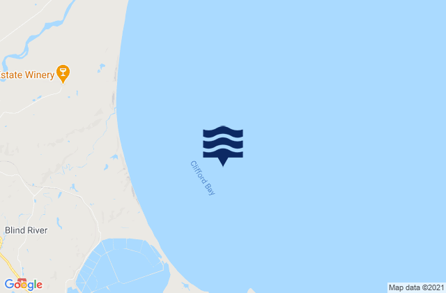 Mappa delle maree di Clifford Bay, New Zealand