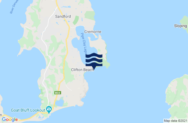 Mappa delle maree di Clifton Beach, Australia