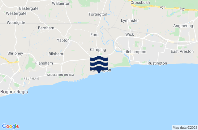 Mappa delle maree di Climping Beach, United Kingdom