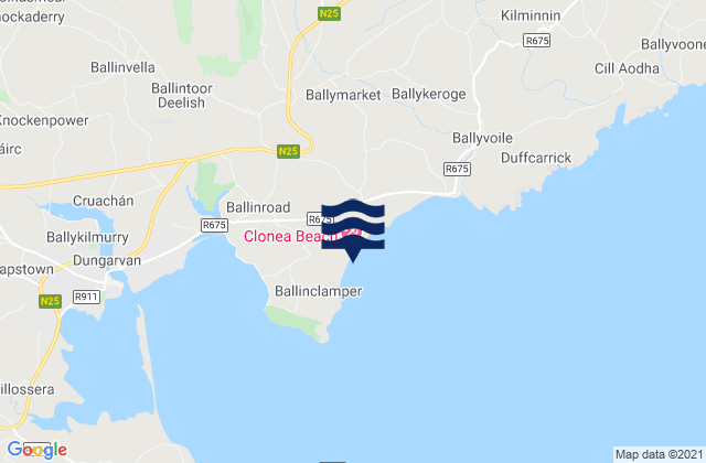 Mappa delle maree di Clonea Bay, Ireland