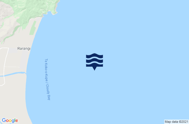 Mappa delle maree di Cloudy Bay, New Zealand