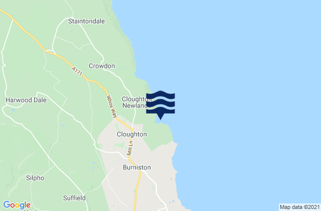Mappa delle maree di Cloughton Wyke Beach, United Kingdom