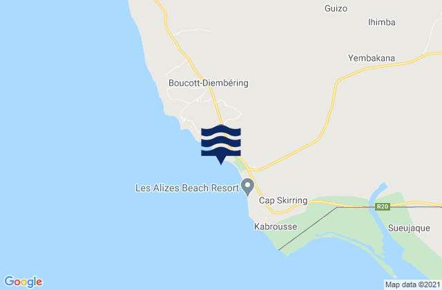 Mappa delle maree di Club Med, Senegal