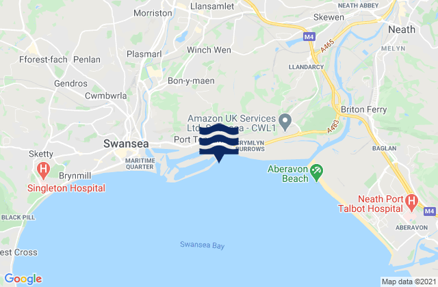 Mappa delle maree di Clydach, United Kingdom