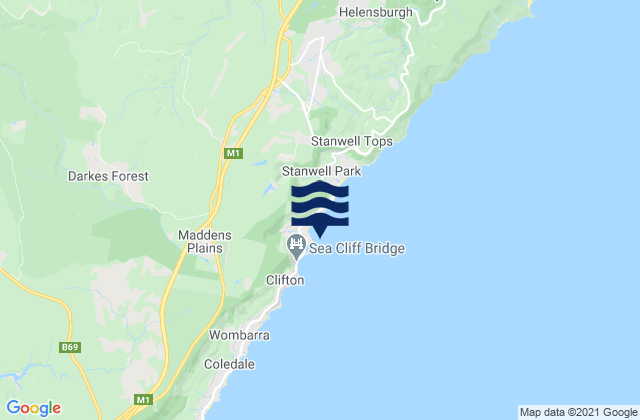 Mappa delle maree di Coalcliff, Australia